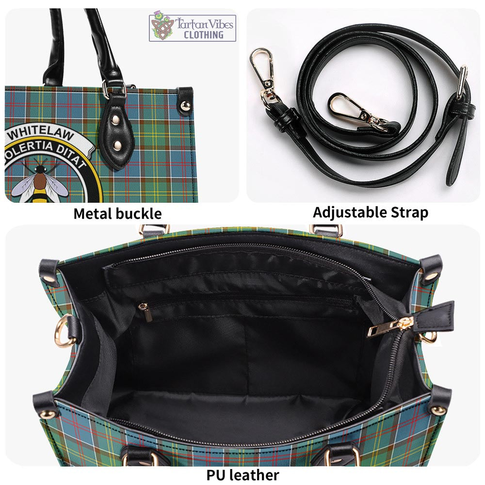 Tartan Vibes Clothing Whitelaw Tartan Luxury Leather Handbags with Family Crest