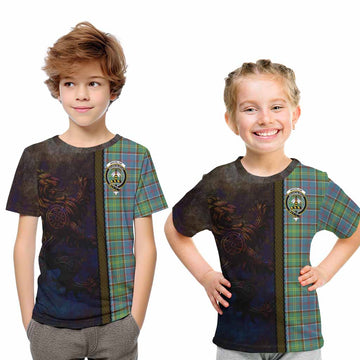 Whitelaw Tartan Family Crest Kid T-Shirt Alba Gu Brath Be Brave Lion Ancient Style Youth XL Size14 - Tartan Vibes Clothing
