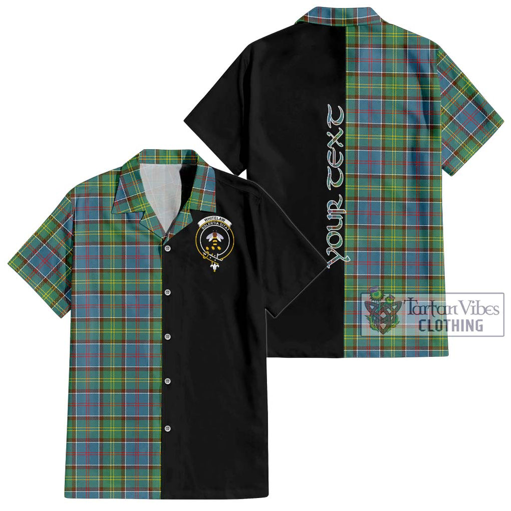 Whitelaw Tartan Short Sleeve Button Shirt with Family Crest and Half Of Me Style Kid - Tartanvibesclothing Shop