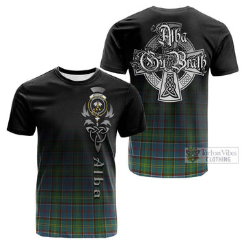 Whitelaw Tartan Cotton T-shirt Featuring Alba Gu Brath Family Crest Celtic Inspired