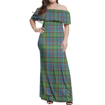 Whitelaw Tartan Off Shoulder Long Dress