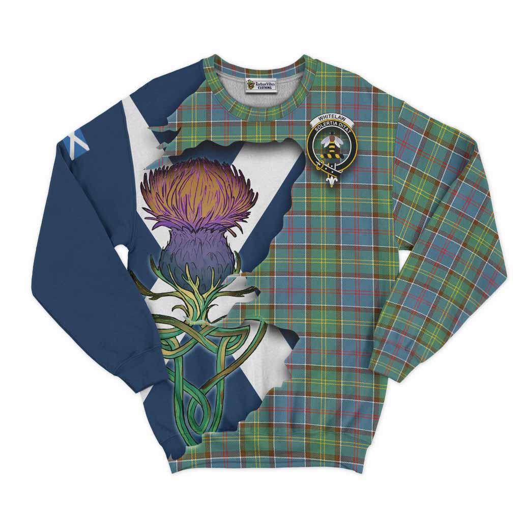 Whitelaw Tartan Family Crest Sweatshirt Scottish Thistle Celtic Inspired Unisex - Tartan Vibes Clothing
