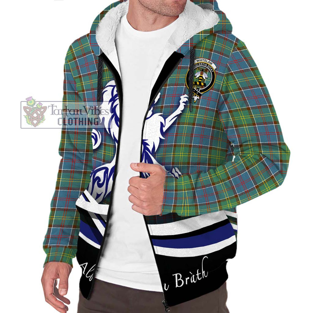 Whitelaw Tartan Sherpa Hoodie with Alba Gu Brath Regal Lion Emblem Unisex S - Tartanvibesclothing Shop