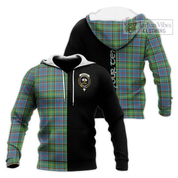 Whitelaw Tartan Knitted Hoodie with Family Crest and Half Of Me Style