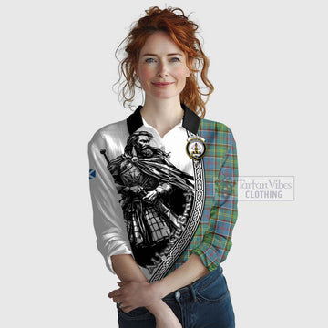 Whitelaw Tartan Clan Crest Women's Casual Shirt with Highlander Warrior Celtic Style