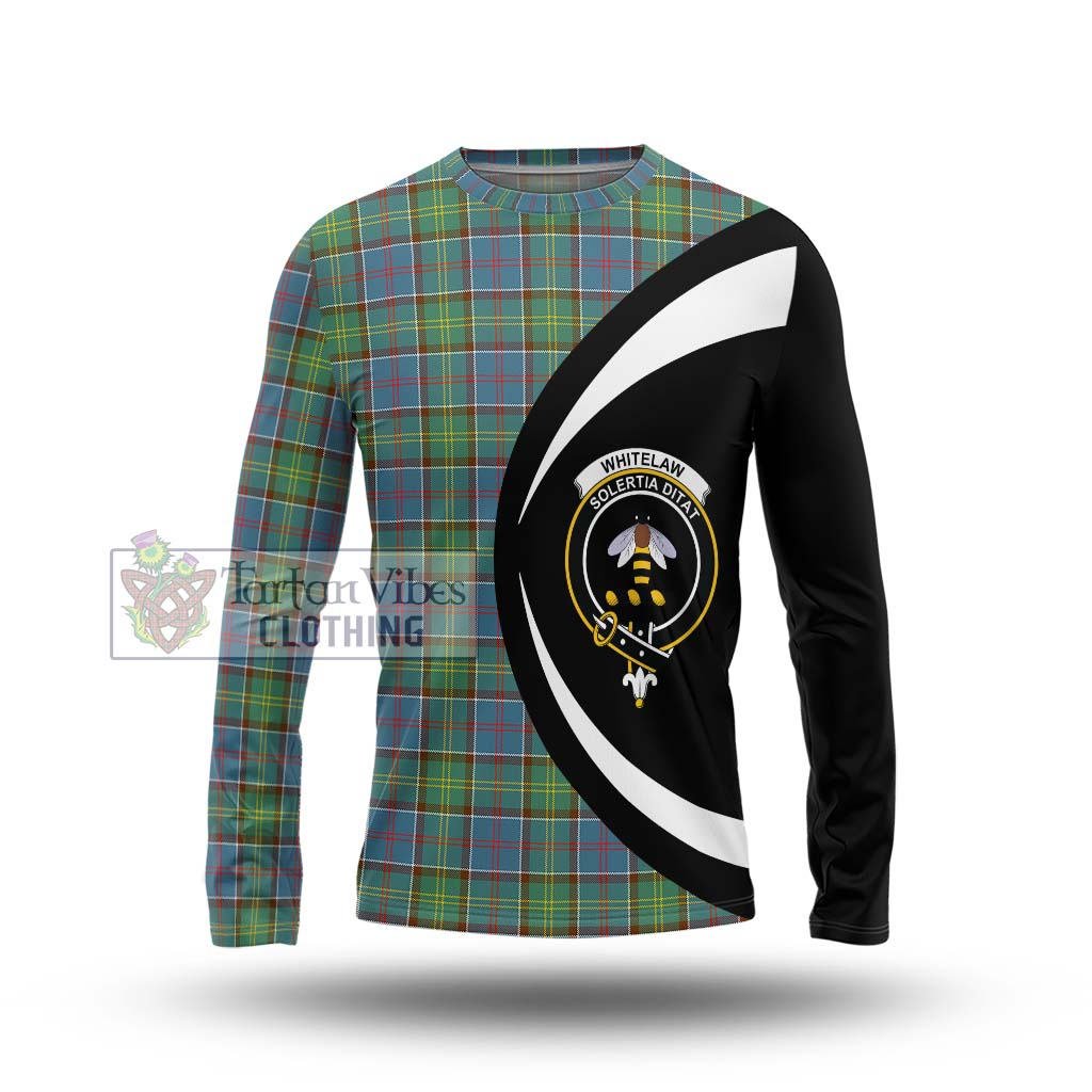 Tartan Vibes Clothing Whitelaw Tartan Long Sleeve T-Shirt with Family Crest Circle Style