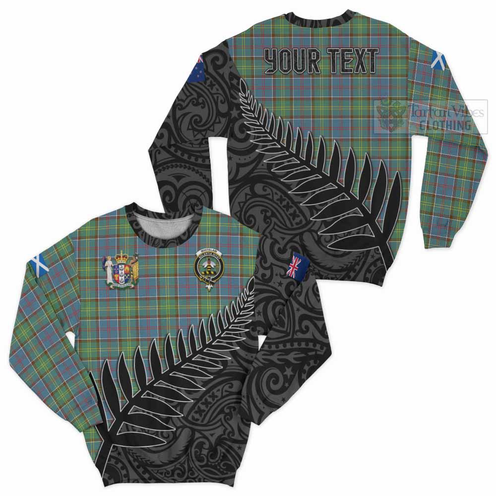 Tartan Vibes Clothing Whitelaw Crest Tartan Sweatshirt with New Zealand Silver Fern Half Style