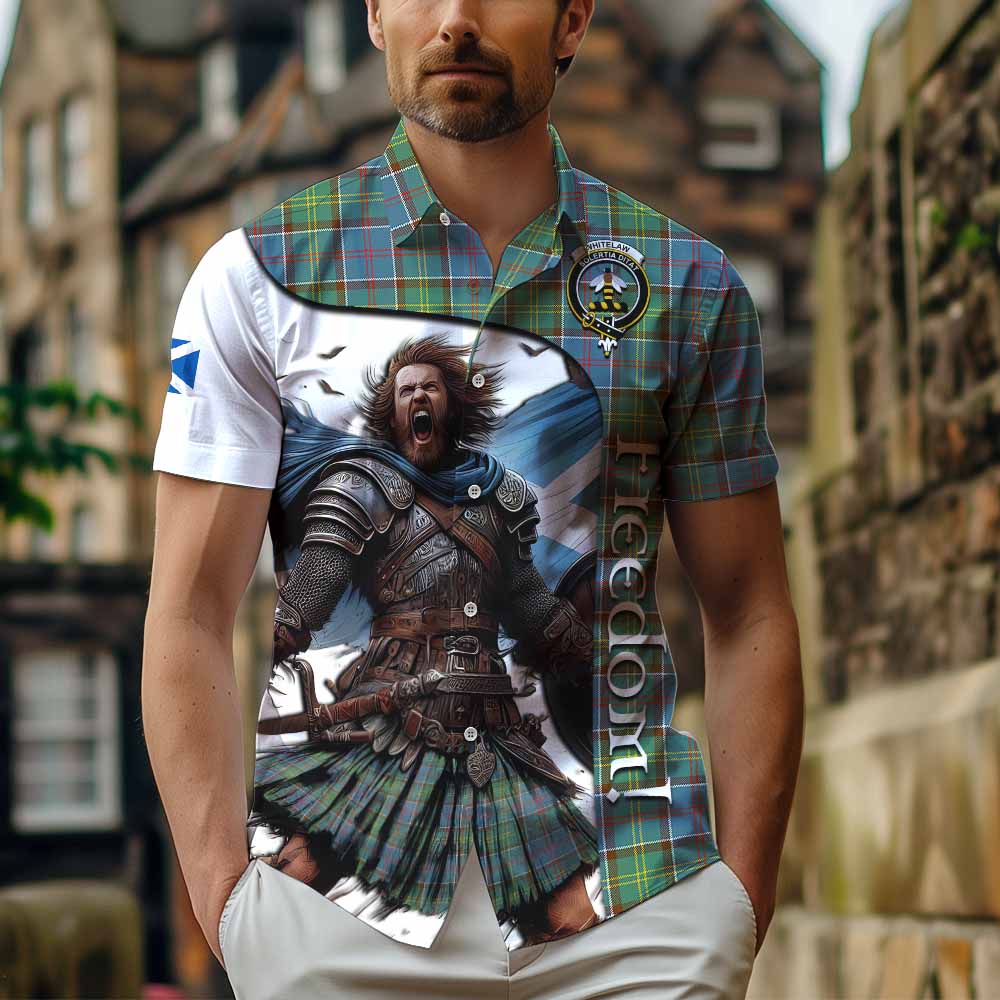 Tartan Vibes Clothing Whitelaw Crest Tartan Short Sleeve Button Shirt Inspired by the Freedom of Scottish Warrior