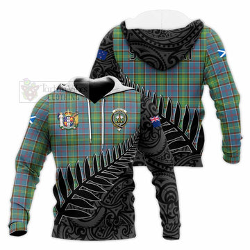 Whitelaw Crest Tartan Knitted Hoodie with New Zealand Silver Fern Half Style