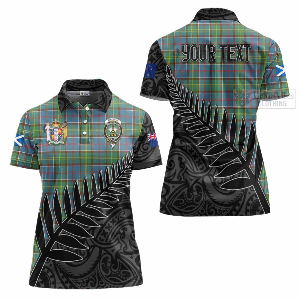 Tartan Vibes Clothing Whitelaw Crest Tartan Women's Polo Shirt with New Zealand Silver Fern Half Style