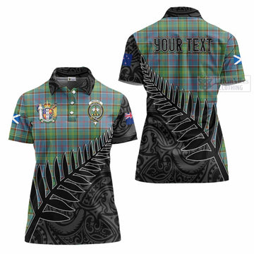 Whitelaw Crest Tartan Women's Polo Shirt with New Zealand Silver Fern Half Style