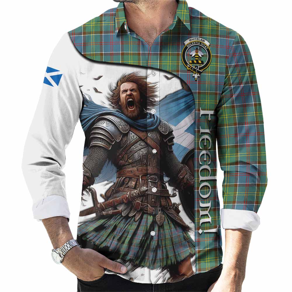 Tartan Vibes Clothing Whitelaw Crest Tartan Long Sleeve Button Shirt Inspired by the Freedom of Scottish Warrior