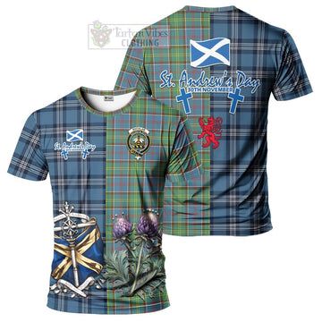 Whitelaw Tartan T-Shirt Happy St. Andrew's Day Half Tartan Style