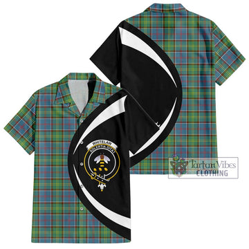 Whitelaw Tartan Short Sleeve Button Up with Family Crest Circle Style