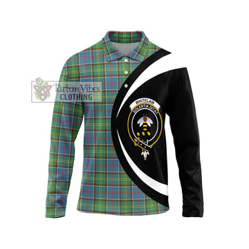 Whitelaw Tartan Long Sleeve Polo Shirt with Family Crest Circle Style