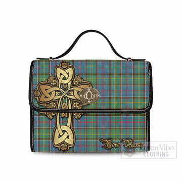 Whitelaw Tartan Waterproof Canvas Bag Golden Thistle Celtic Cross Style