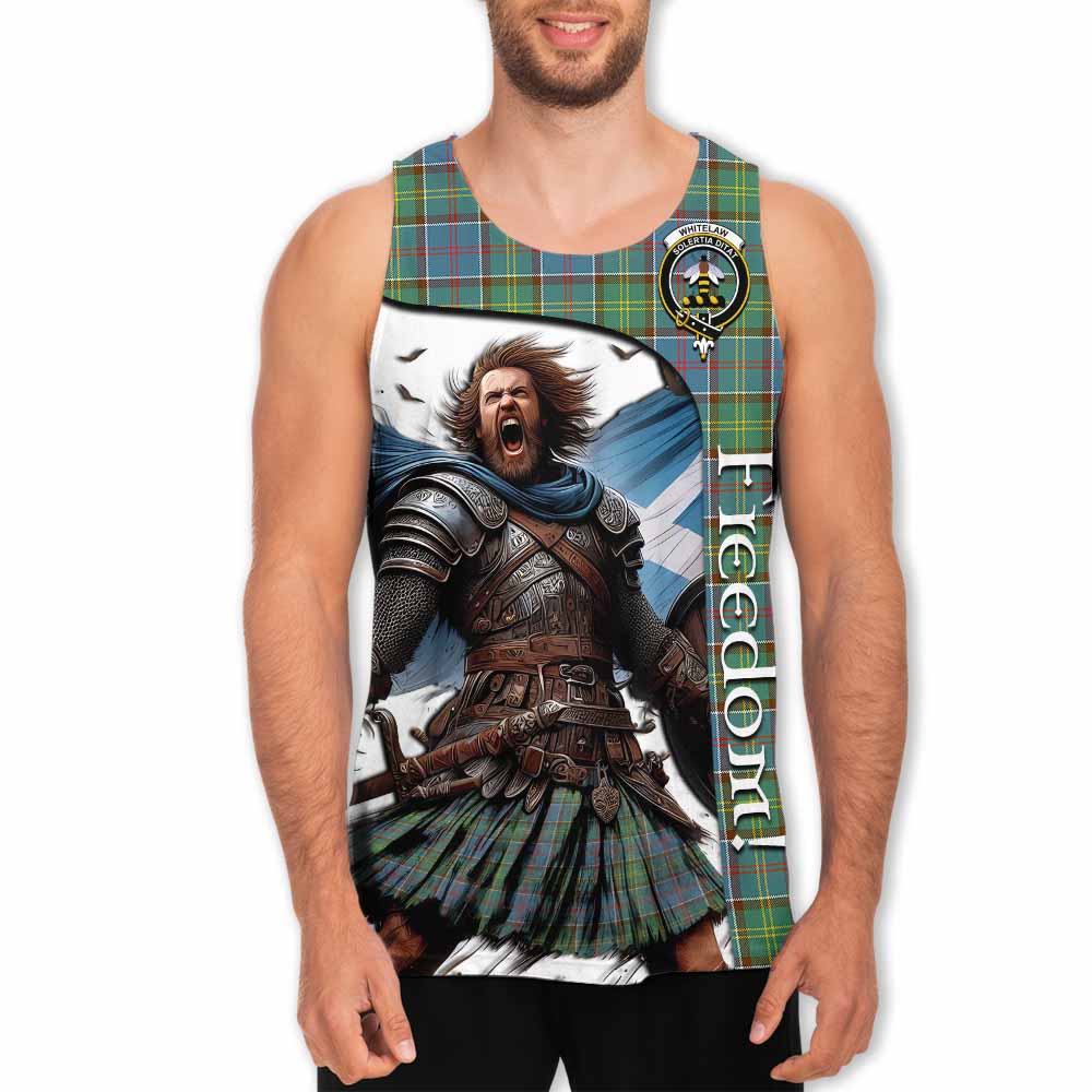 Tartan Vibes Clothing Whitelaw Crest Tartan Men's Tank Top Inspired by the Freedom of Scottish Warrior