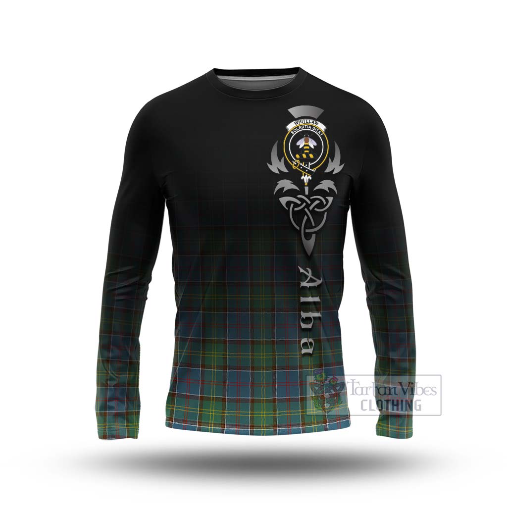 Tartan Vibes Clothing Whitelaw Tartan Long Sleeve T-Shirt Featuring Alba Gu Brath Family Crest Celtic Inspired