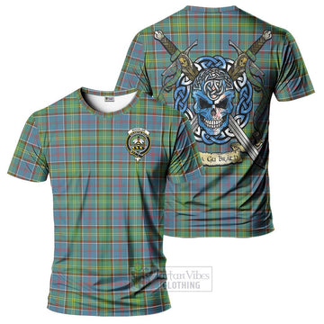 Whitelaw Tartan T-Shirt with Family Crest Celtic Skull Style