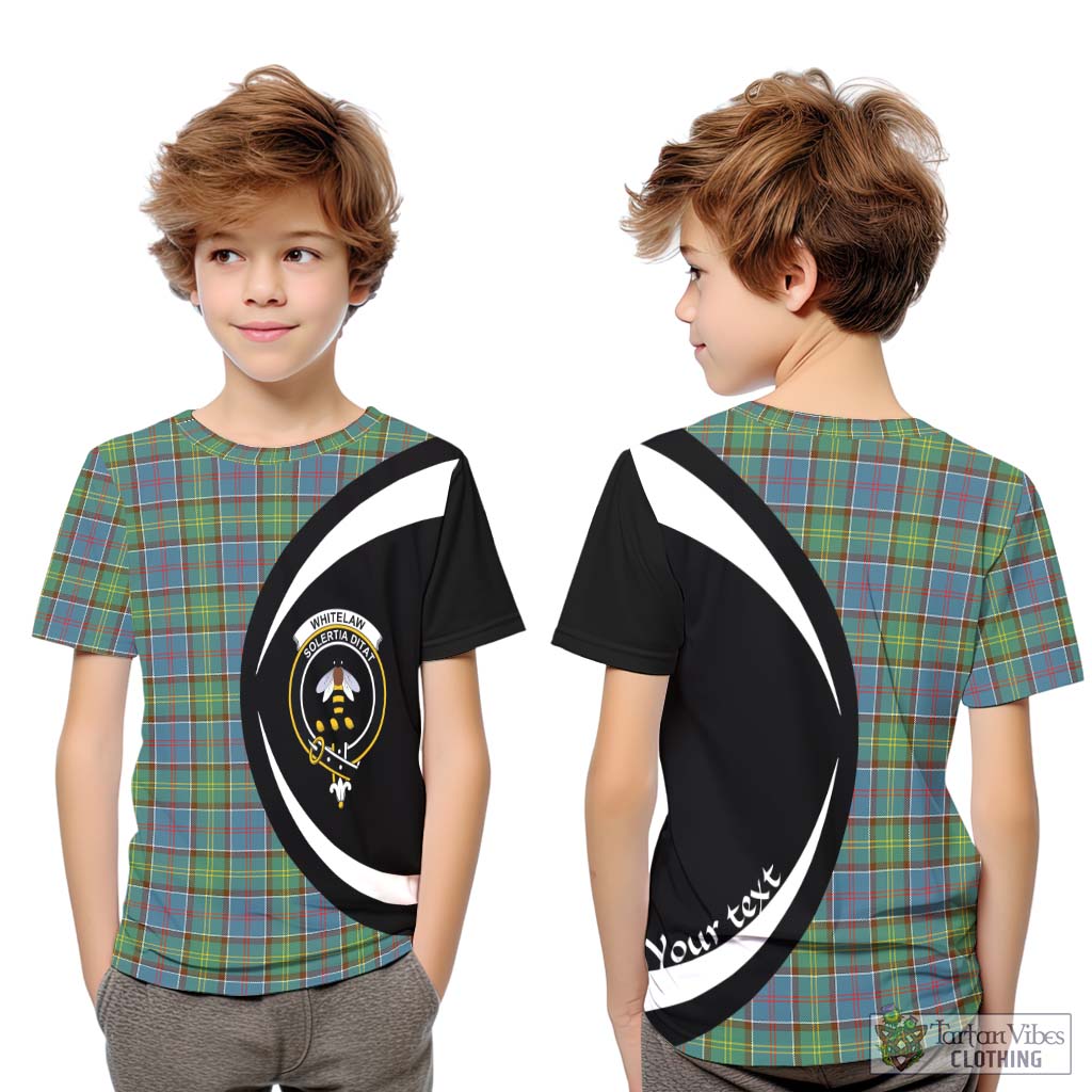 Tartan Vibes Clothing Whitelaw Tartan Kid T-Shirt with Family Crest Circle Style