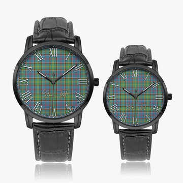 Whitelaw Tartan Personalized Your Text Leather Trap Quartz Watch