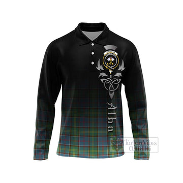 Whitelaw Tartan Long Sleeve Polo Shirt Featuring Alba Gu Brath Family Crest Celtic Inspired