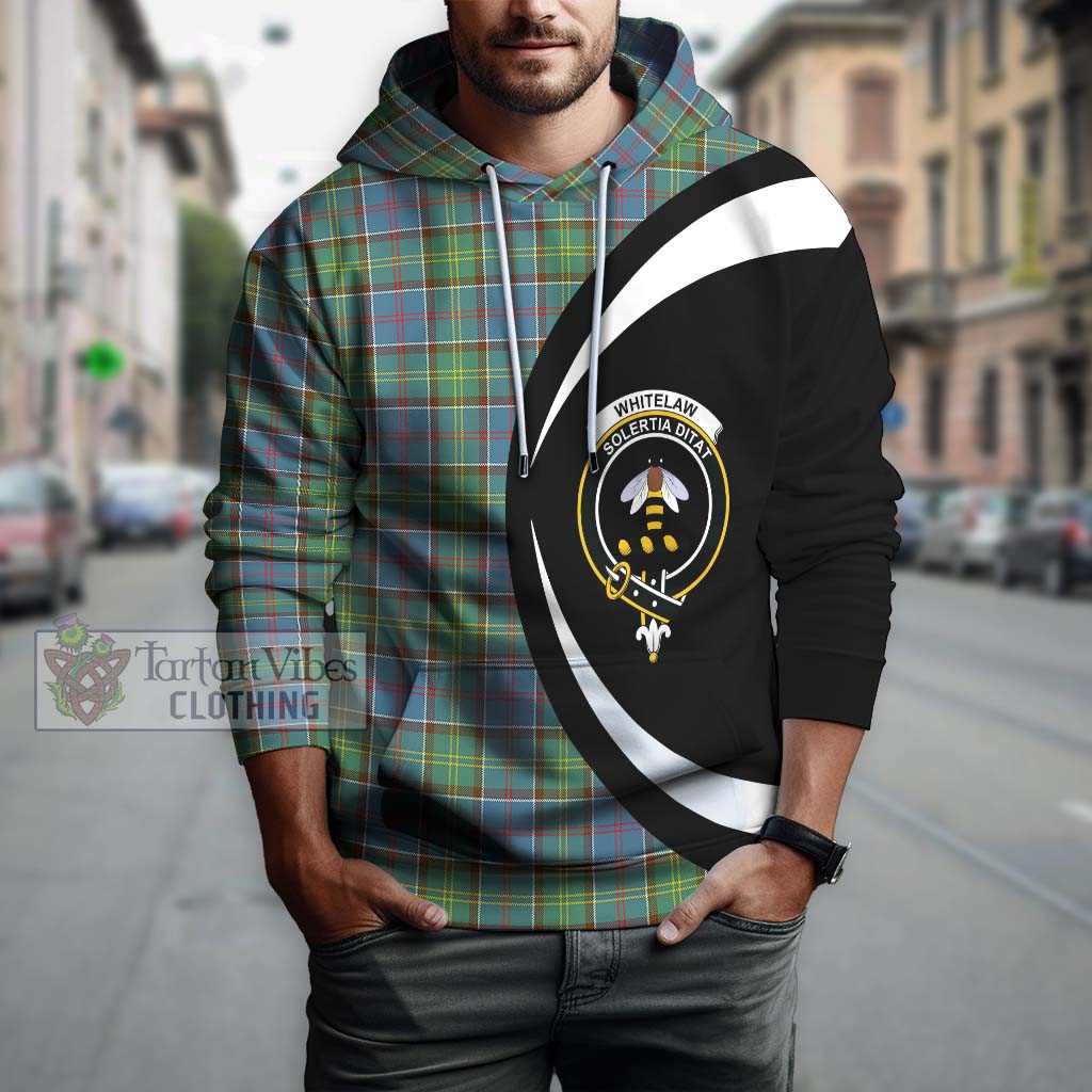 Whitelaw Tartan Hoodie with Family Crest Circle Style Zip Hoodie - Tartan Vibes Clothing