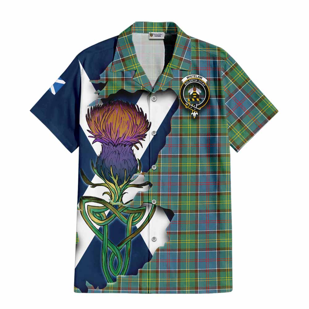 Whitelaw Tartan Family Crest Hawaiian Shirt Scottish Thistle Celtic Inspired Kid - Tartan Vibes Clothing