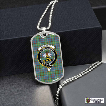 Whitelaw Tartan Dog Tag Necklace with Family Crest Silver No - Tartan Vibes Clothing