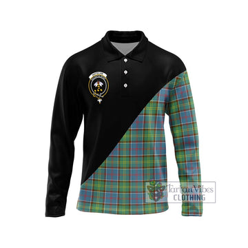 Whitelaw Tartan Long Sleeve Polo Shirt with Family Crest and Military Logo Style