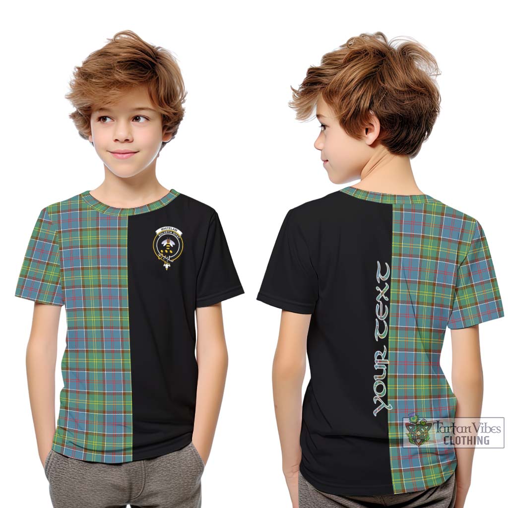 Tartan Vibes Clothing Whitelaw Tartan Kid T-Shirt with Family Crest and Half Of Me Style