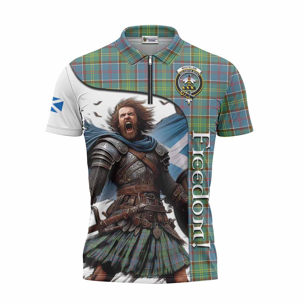 Tartan Vibes Clothing Whitelaw Crest Tartan Zipper Polo Shirt Inspired by the Freedom of Scottish Warrior