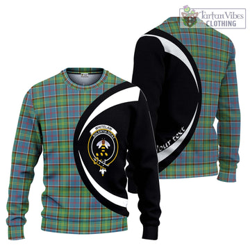 Whitelaw Tartan Knitted Sweater with Family Crest Circle Style