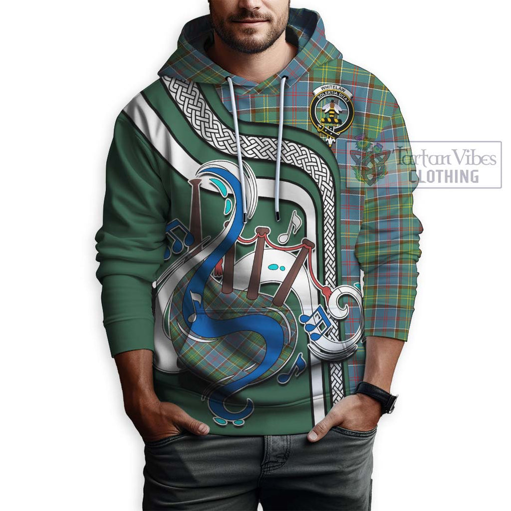 Whitelaw Tartan Hoodie with Epic Bagpipe Style Zip Hoodie - Tartanvibesclothing Shop