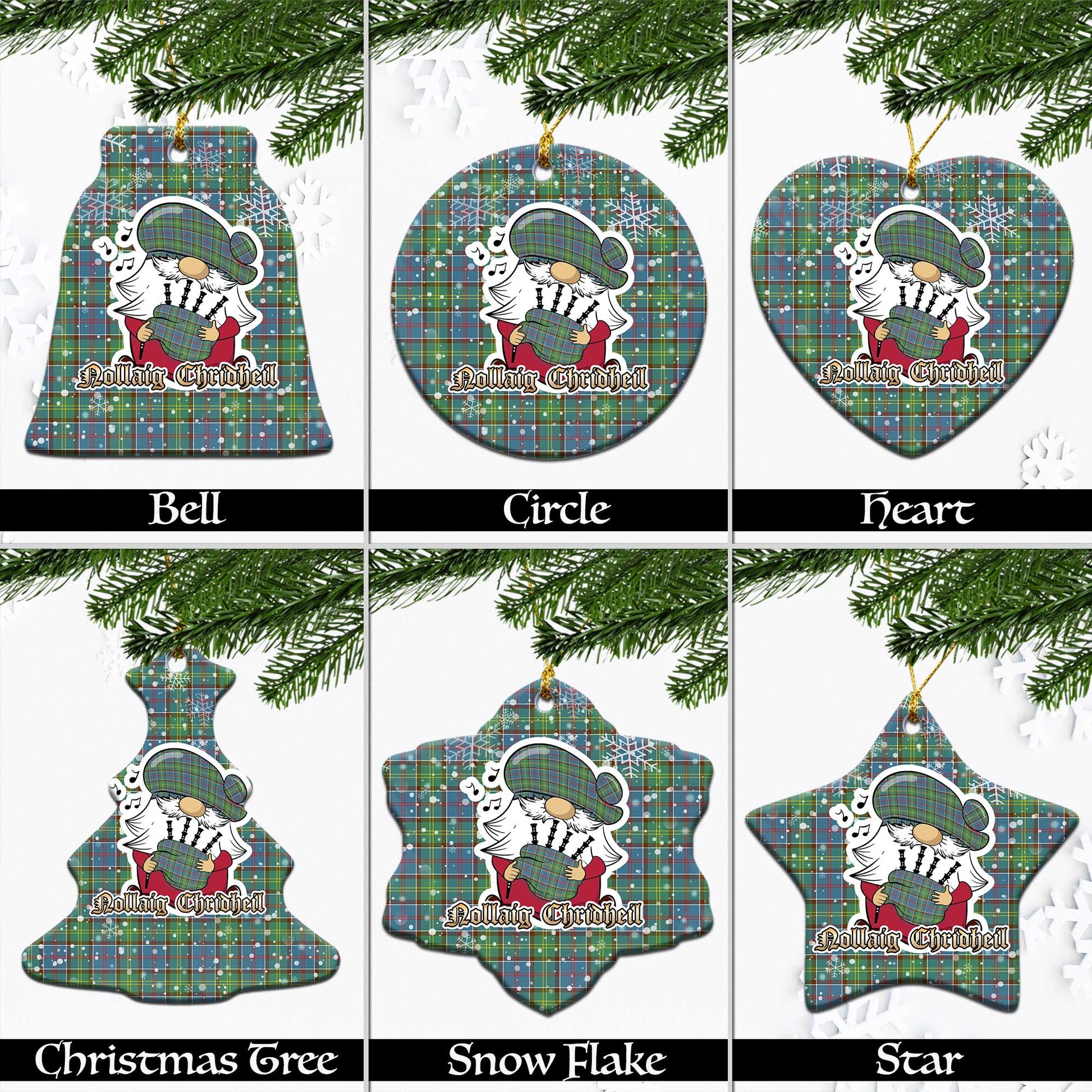 whitelaw-tartan-christmas-ornaments-with-scottish-gnome-playing-bagpipes