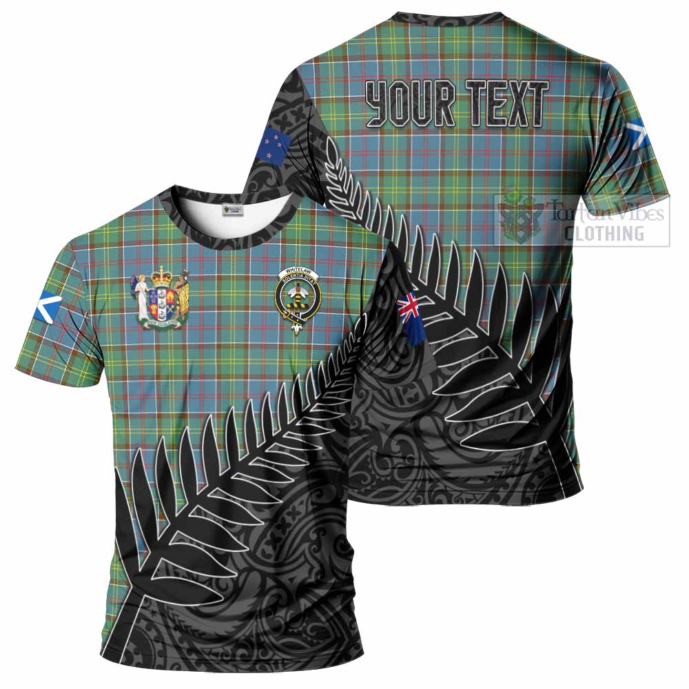 Tartan Vibes Clothing Whitelaw Crest Tartan T-Shirt with New Zealand Silver Fern Half Style