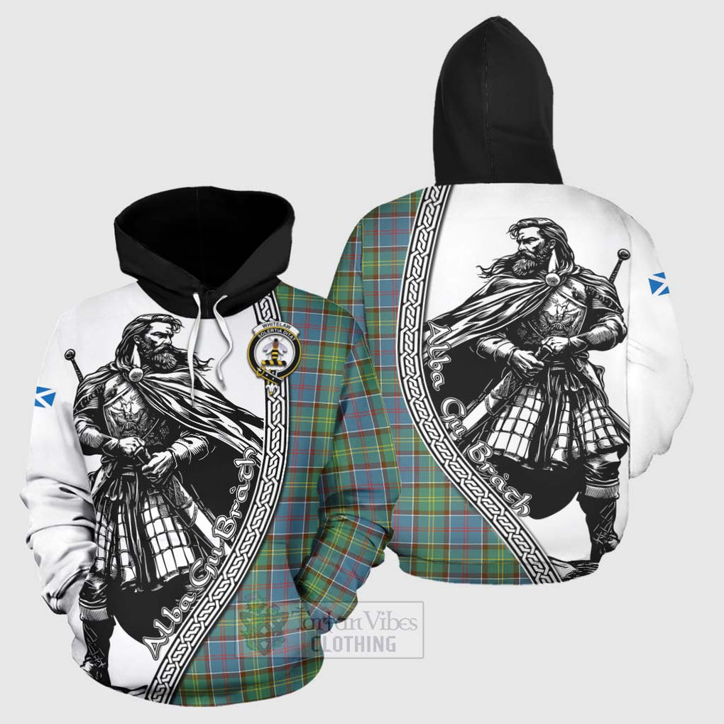 Tartan Vibes Clothing Whitelaw Tartan Clan Crest Hoodie with Highlander Warrior Celtic Style