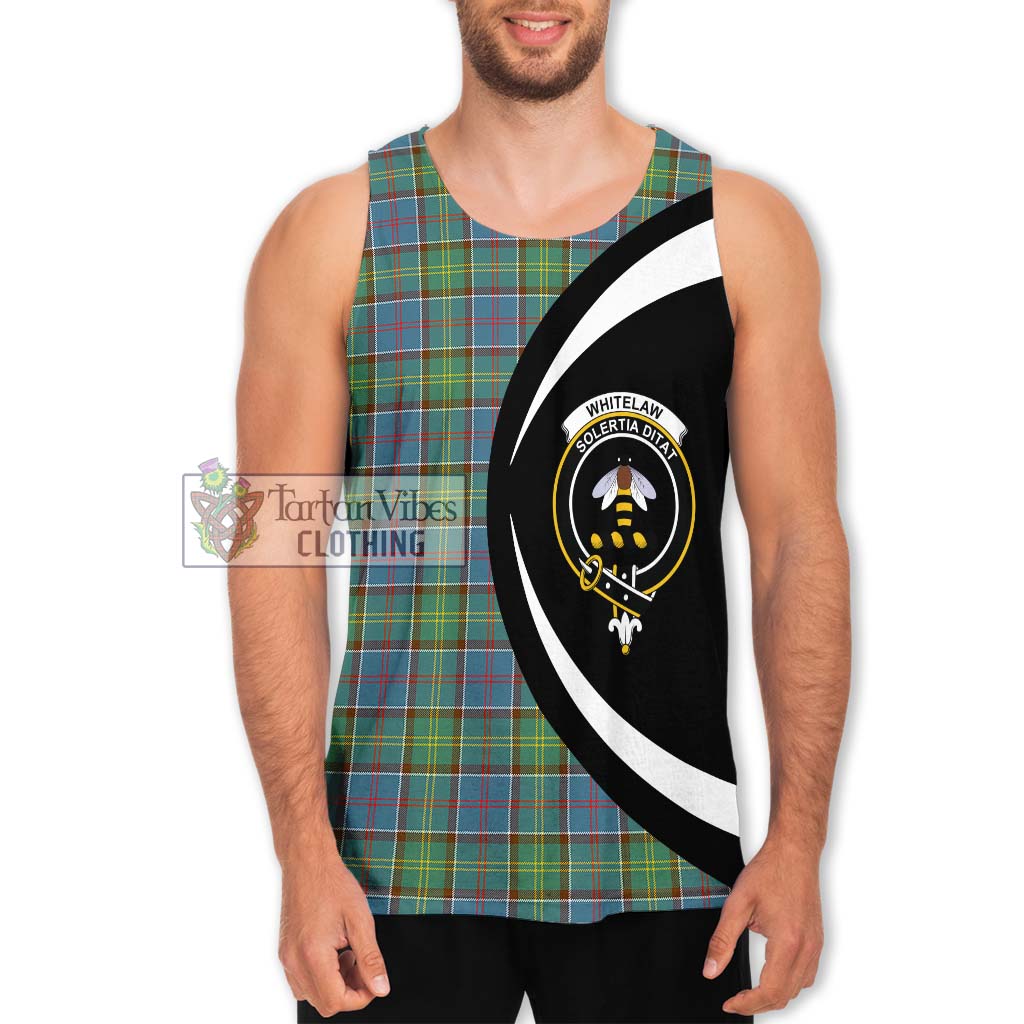 Tartan Vibes Clothing Whitelaw Tartan Men's Tank Top with Family Crest Circle Style