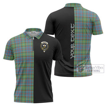 Whitelaw Tartan Zipper Polo Shirt with Family Crest and Half Of Me Style