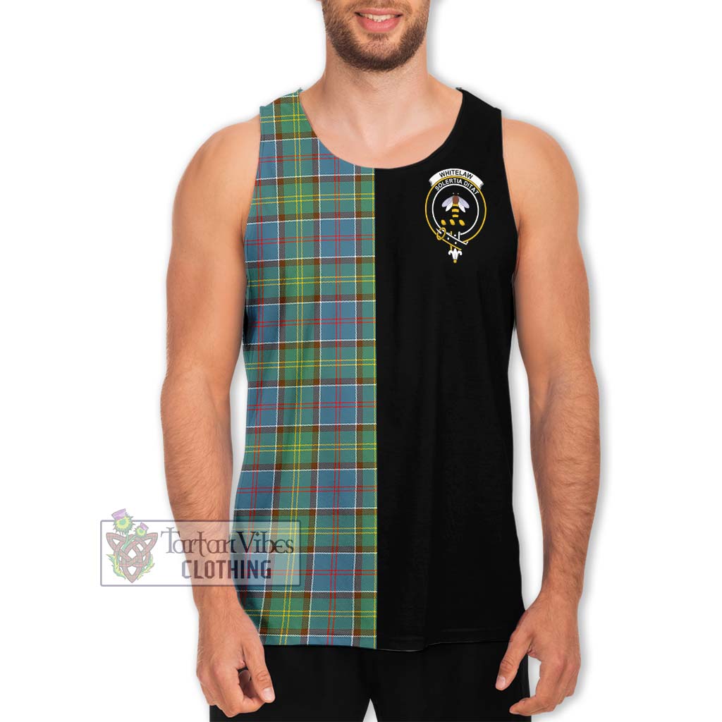 Tartan Vibes Clothing Whitelaw Tartan Men's Tank Top with Family Crest and Half Of Me Style