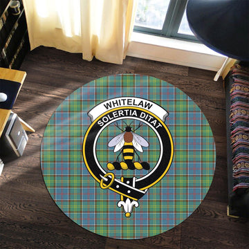 Whitelaw Tartan Round Rug with Family Crest