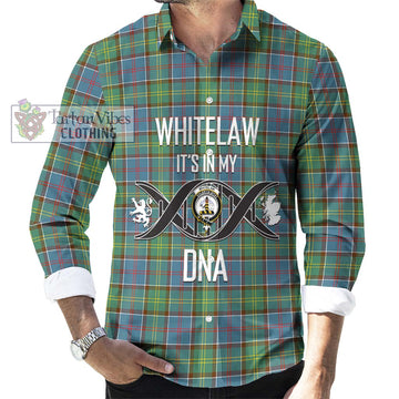 Whitelaw Tartan Long Sleeve Button Shirt with Family Crest DNA In Me Style