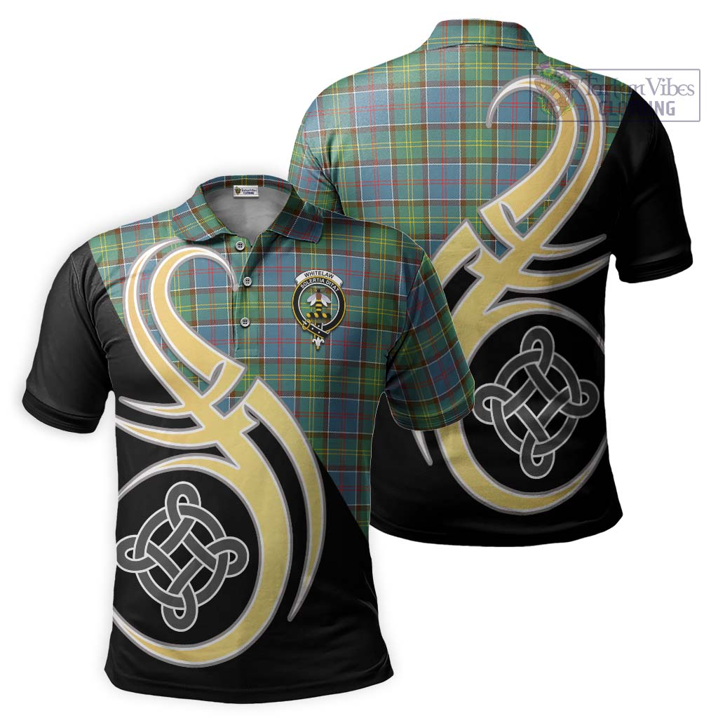 Tartan Vibes Clothing Whitelaw Tartan Polo Shirt with Family Crest and Celtic Symbol Style