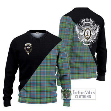 Whitelaw Tartan Knitted Sweater with Family Crest and Military Logo Style