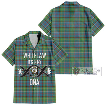 Whitelaw Tartan Short Sleeve Button Shirt with Family Crest DNA In Me Style