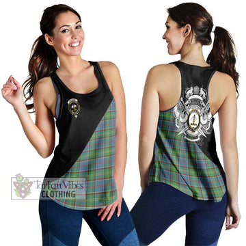 Whitelaw Tartan Women's Racerback Tanks with Family Crest and Military Logo Style