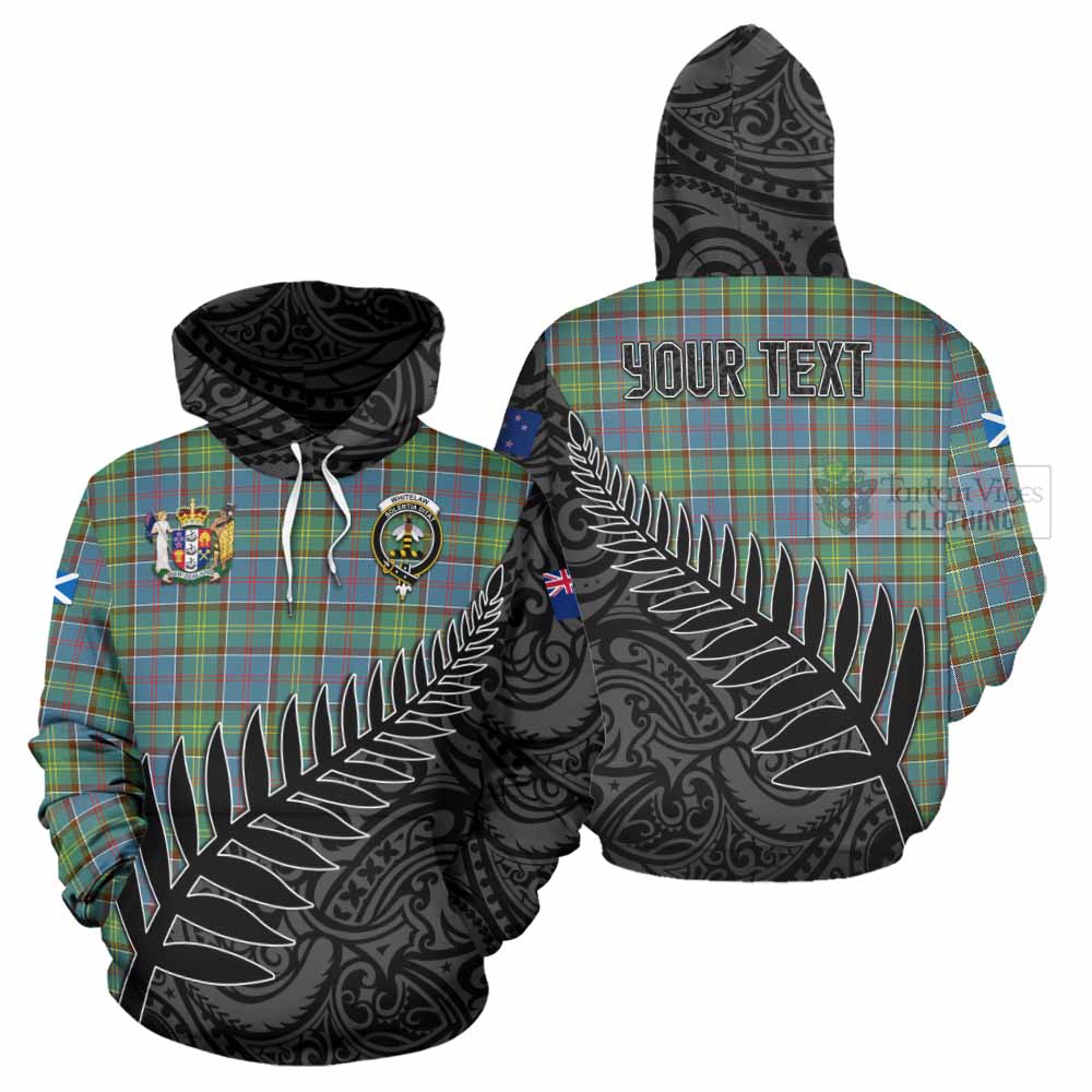 Tartan Vibes Clothing Whitelaw Crest Tartan Hoodie with New Zealand Silver Fern Half Style