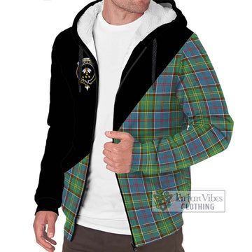 Whitelaw Tartan Sherpa Hoodie with Family Crest and Military Logo Style