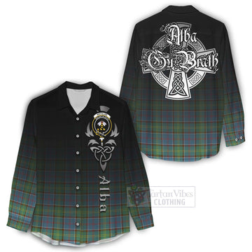 Whitelaw Tartan Women's Casual Shirt Featuring Alba Gu Brath Family Crest Celtic Inspired