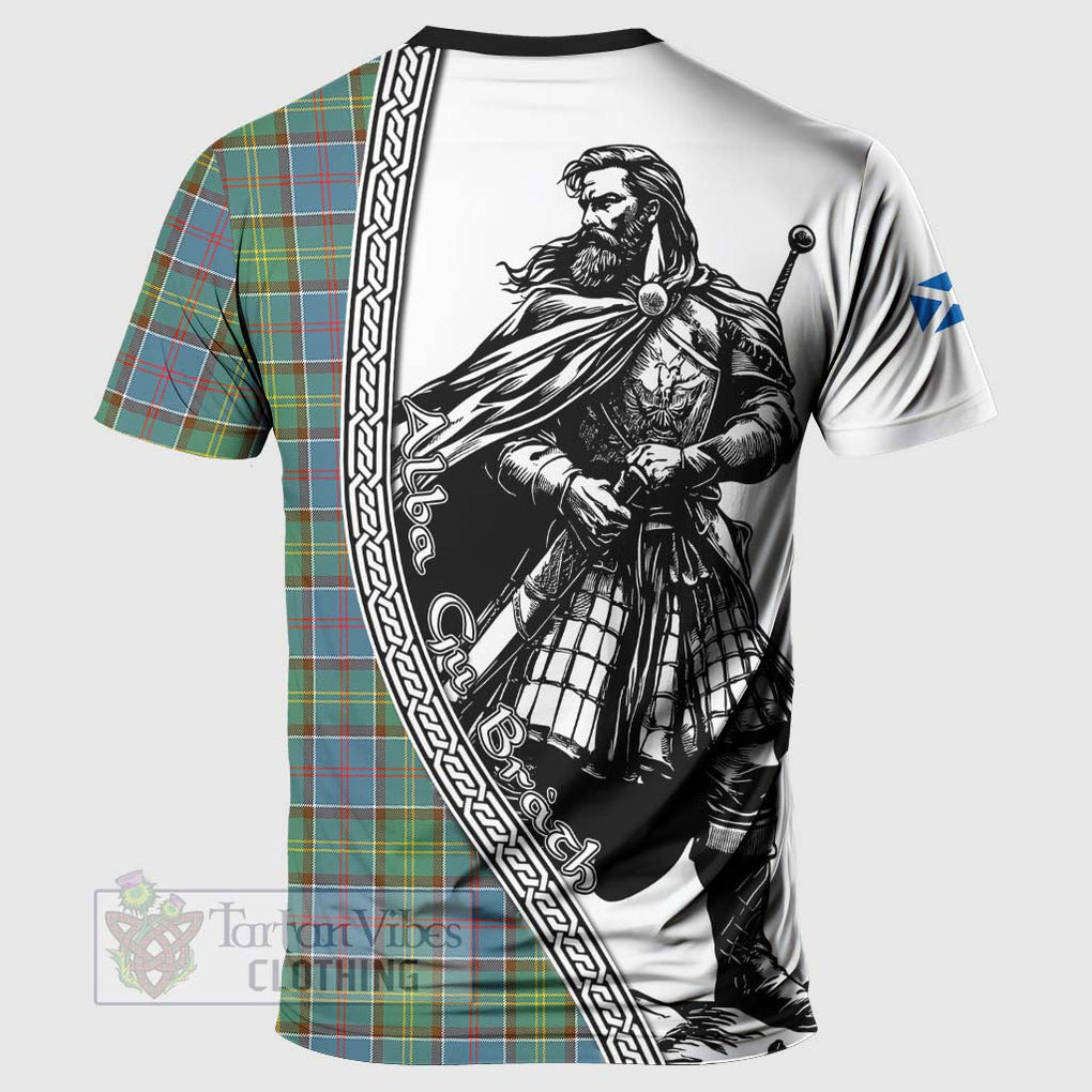 Tartan Vibes Clothing Whitelaw Tartan Clan Crest T-Shirt with Highlander Warrior Celtic Style